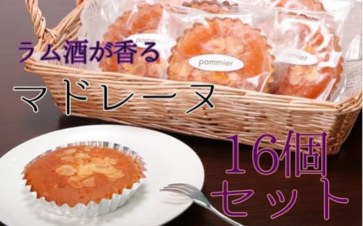 ポミエのマドレーヌ（8個入り×2箱）スイーツ お菓子 デザート おやつ 焼き菓子 洋菓子 詰め合わせ マドレーヌ スウィーツ おかし 手土産 お土産 プレゼント 子供 ポミエ 高知 土佐清水市 おいしい 美味しい 差し入れ【R00312】