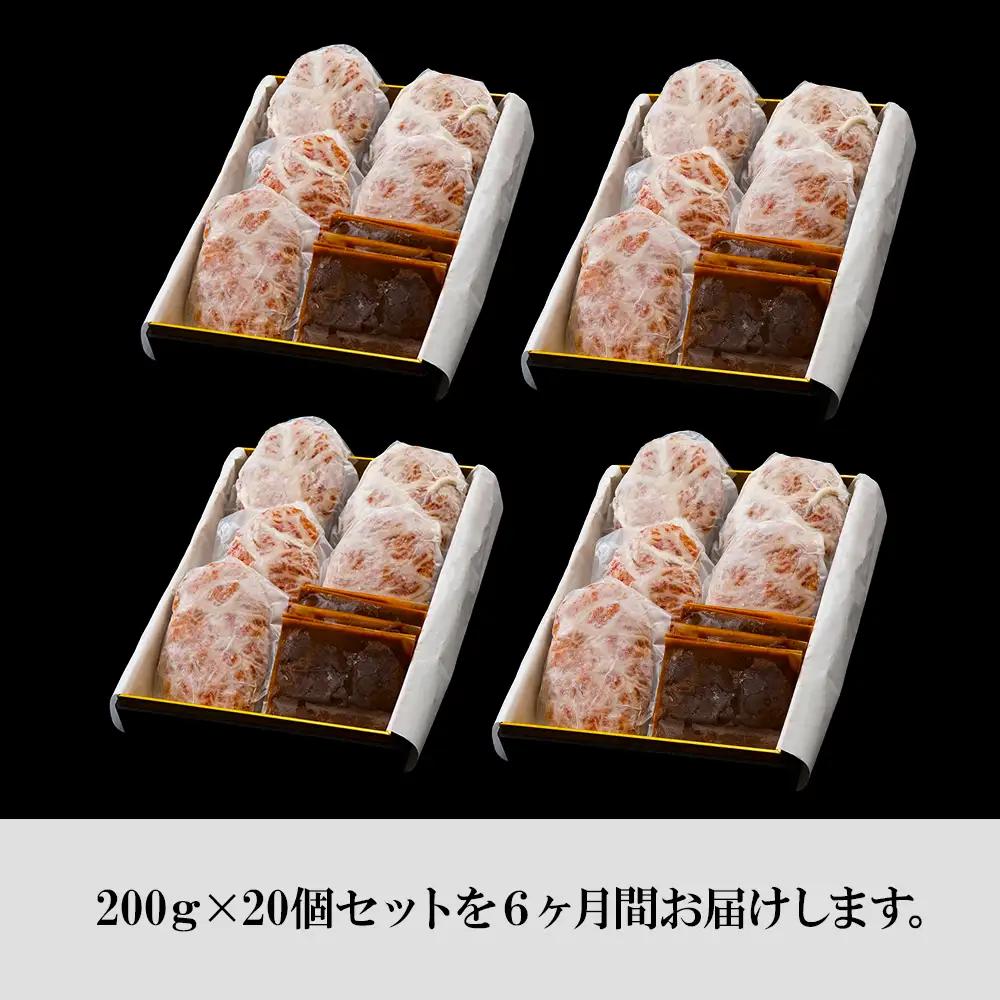 定期便6カ月 お楽しみ 白老牛 ジューシー ハンバーグ セット 20個 BY104