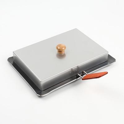 ふるさと納税 岡崎市 oka-d-art 黒皮鉄板 A4サイズ ステンレス蓋付き6点セット 厚さ4.5mm×220×305 |  | 01
