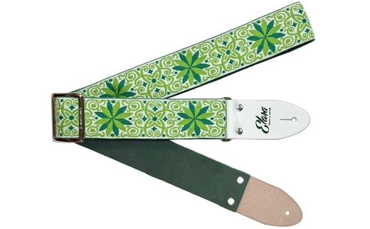 【ギターストラップ】 Elara Straps Zinnia Elegans Apple Green 郡上市 レザー 真鍮バックル ウルトラスエード プロ仕様 エレキ アコギ ベース Ksound 小林楽器店