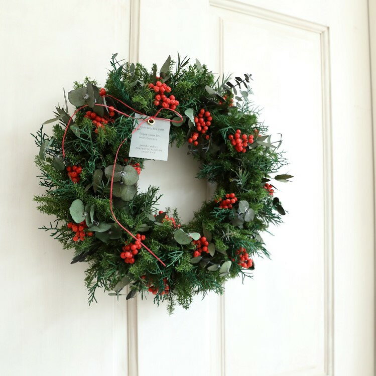 【ふるさと納税】【クリスマス限定！申込は11月30日まで】プリザーブドフラワー レッドベリー ＜Fine＞ ｜花 ギフト プレゼント アレンジ おしゃれ 母の日 誕生日 結婚祝い 退職祝い お祝い クリスマス