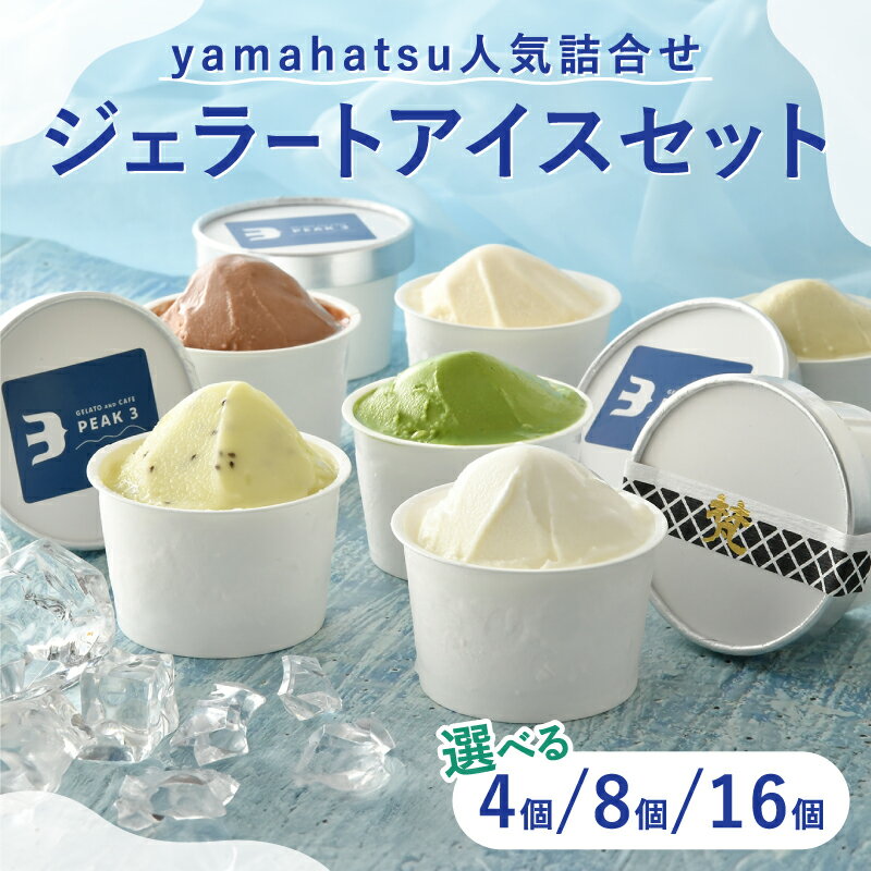 【ふるさと納税】【選べる個数】yamahatsu人気詰合せジェラートアイスセット 4個/8個/16個 [C-08604] /梵 吟醸 日本酒 抹茶 チョコレート キウイ ピスタチオ バニラ お菓子 おやつ ギフト のし 贈答 プレゼント アイス スイーツ