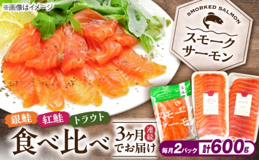 【全3回定期便】毎月異なる魚種が届く♪スモークサーモン2パック 滋賀県長浜市/株式会社中村屋 [AQAJ092]