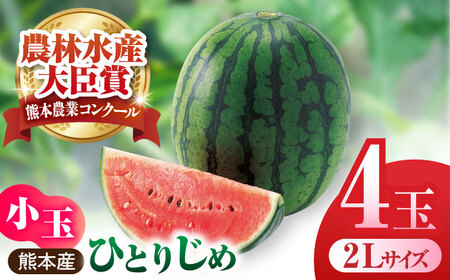 【先行予約】小玉スイカ ひとりじめ 4玉 2Lサイズ 【株式会社 前田ファーム】[ZCM012]