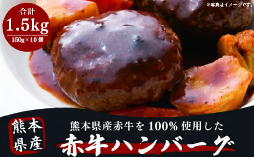 
【定期便３回】肥後の赤牛ハンバーグ 150g×10個【小分け】
