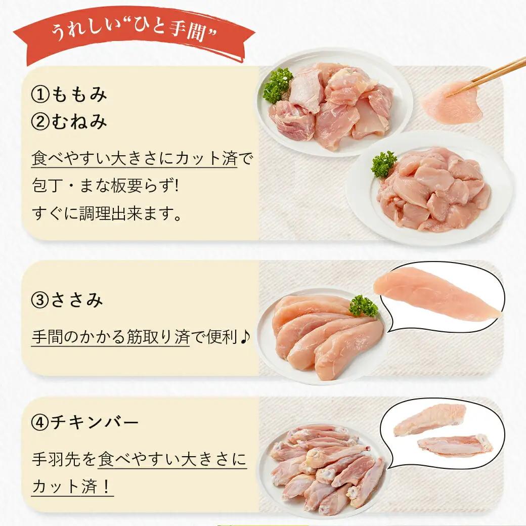 国産若鶏づくし7種セット!総重量3.2kg!〔13-L902〕_(都城市) 国産若鶏 真空 ももみ むねみ ささみ チキンバー むねミンチ 味付手羽元 若鶏塩焼き 高タンパク 低カロリー! 