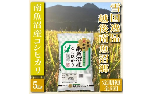 【令和8年産　新米予約】【定期便 精米５Kg×全6回】雪国逸品 越後南魚沼郷 南魚沼産コシヒカリ【定期便 銘柄米 ブランド米 精米 こしひかり コシヒカリ 魚沼産 新潟米 産地直送 お米 米 】【2026年10月上旬より1ヶ月以内に順次発送予定】