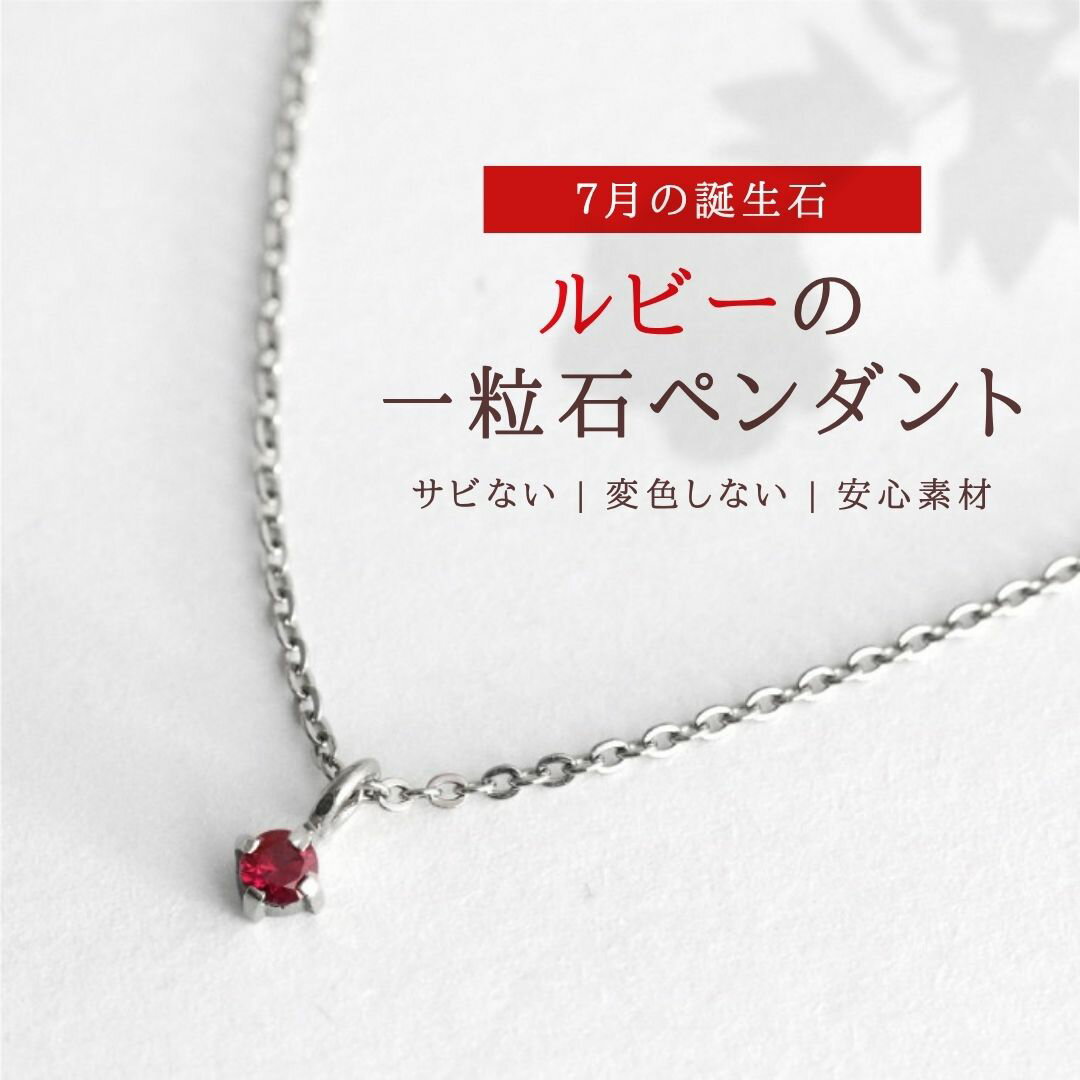 【ふるさと納税】純チタン ルビー 一粒石 ペンダント 誕生石 ネックレス 変色しにくい ギフト 新潟県 弥彦村