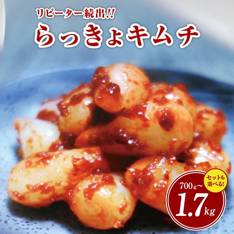 【ふるさと納税】こだわり らっきょキムチ 手作り特製キムチ 700g / 1kg / 白菜キムチ1kg・らっきょキムチ700g 新鮮 キムチ 漬物 おつまみ 発酵食品 ごはんのお供 惣菜 お酒のあて ごはん 焼き肉 食品 食べ物 お取り寄せ お取り寄せグルメ 大阪府 泉佐野市 送料無料