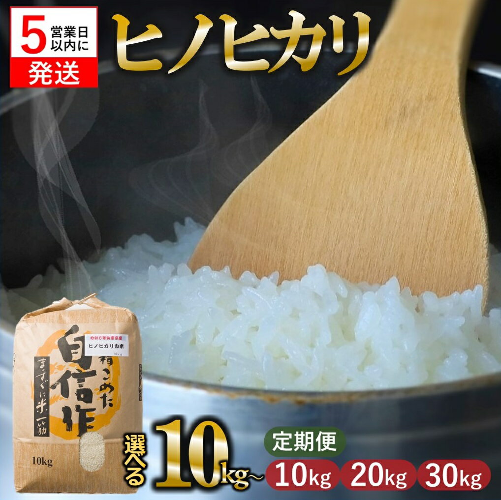 【ふるさと納税】【スピード発送】【定期便】 令和7年産 ヒノヒカリ 白米 選べる容量 10kg 20kg 30kg 米 お米 兵庫県産 ひのひかり ヒノヒカリ 旨味 もっちり モッチリ 食感 甘い 精米 数量限定