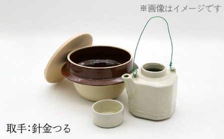 【美濃焼】高田焼 駅弁 容器 セット (白色) 針金つる【まる忠】 土瓶 セット 美濃焼 高田焼 焼き物 お弁当 駅弁 炊き込みご飯 鉄道 釜飯 [TCN012]