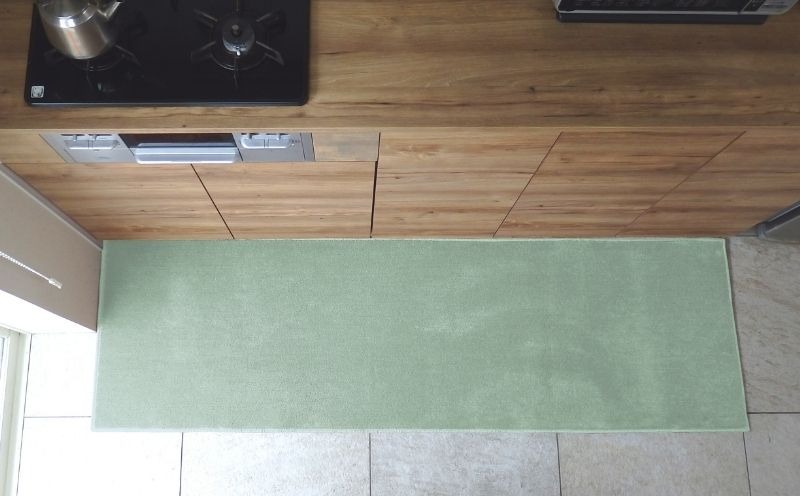 diw0409 北欧風キッチンマット ラグマットタイプ 65×270cm ノーマル型 アッシュミント 抗菌防臭 SEK 織人しきもの屋工房