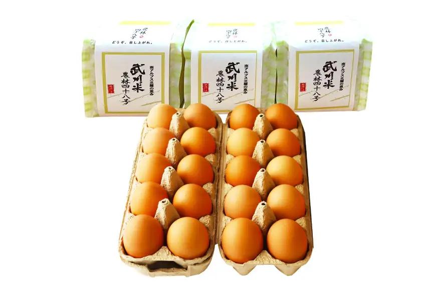 卵 こだわりの卵かけご飯 セット 穂坂のあかたま 10個 2パック 武川米 450g 3袋