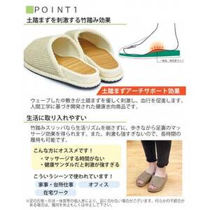 スリッパ D型セノーテモールGサイズ 男女兼用 約26.5cmまで 竹踏み 日本製【1639223】