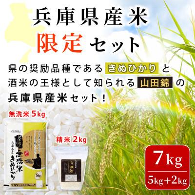 ふるさと納税 小野市 無洗米兵庫県産キヌヒカリ5kg+兵庫県産山田錦2kg