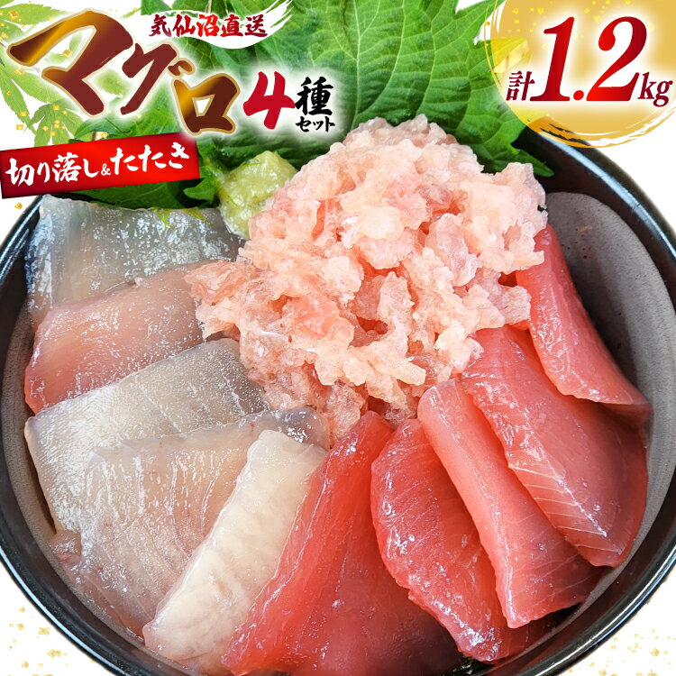 【ふるさと納税】まぐろ 気仙沼直送 マグロ 切り落し 4品 セット 計1.2kg [北興物産 宮城県 気仙沼市 20565058] 鮪 魚 鮮魚 刺身 刺し身 さしみ 冷凍 個包装 海鮮丼 丼 魚介 魚介類