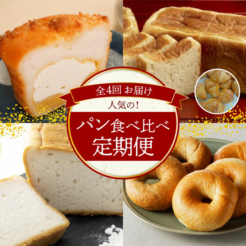 【ふるさと納税】定期便 4回 人気 パン 食べ比べ グルテンフリー クリームパン 食パン クロワッサン 米粉パン ベーグル ふわもち 朝食 冷凍 冷蔵 愛知県 碧南市 お取り寄せ お取り寄せグルメ 送料無料