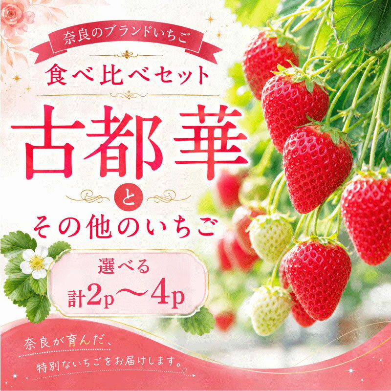 【ふるさと納税】 いちご ことか 食べ比べ 2種 計2~4パック 先行予約 2027年発送 古都華 苺 果物 ストロベリー 甘い 数量限定 産地直送 ギフト 家庭用 かおりの 珠姫 たまひめ 奈乃華 なのか ならあかり あすかルビー イチゴ 奈良県 奈良市 奈良 なら めいとく農園