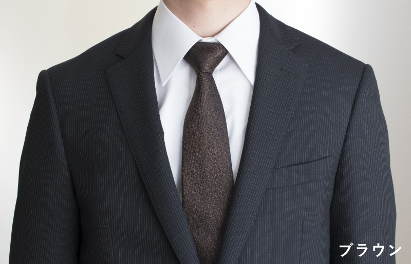 シルクネクタイ（杢柄　ブラウン） G3767_イメージ3