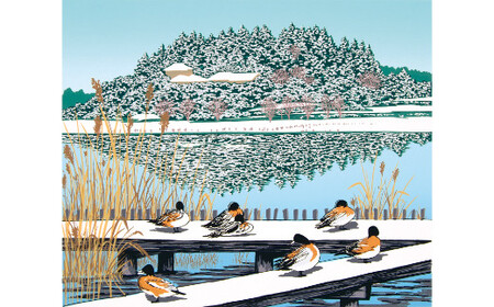 版画 「雪の好文亭」 | 版画 セリグラフ