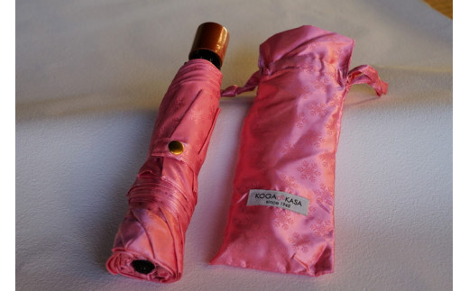 雪華模様の折り畳み傘（サイズ55cm）カラー：ピンク | 傘 かさ 折りたたみ傘 55センチ 雨具 メンズ レディース 兼用 雪の結晶 ピンク おしゃれ かわいい 雨 梅雨 贈答 贈り物 プレゼント 