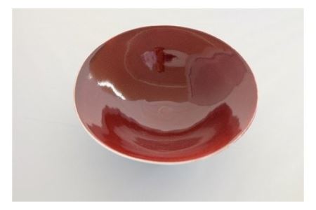 辰砂釉の陶芸作品「鉢」【18112】