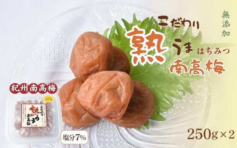 
                  こだわり熟うま南高梅（はちみつ梅）250g×2個 塩分 約7％ ｜ 梅干し 梅干 うめぼし 梅 はちみつ はちみつ梅  和歌山県 みなべ町 南高梅 紀州南高梅  【sakachu003A】
                
