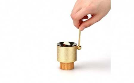 【高岡銅器】塔音 鈴花・鈴棒セット Gold 空穏KUON 花器 おりん 民芸品 工芸品 伝統技術 インテリア おりん  FAD-0659