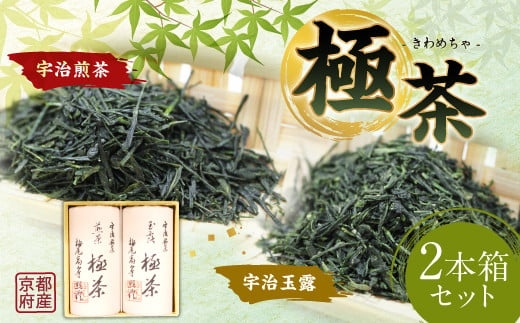 宇治煎茶150g×宇治玉露150g 極茶（きわめちゃ）セット　お茶 宇治茶 緑茶 煎茶 玉露　AP08 