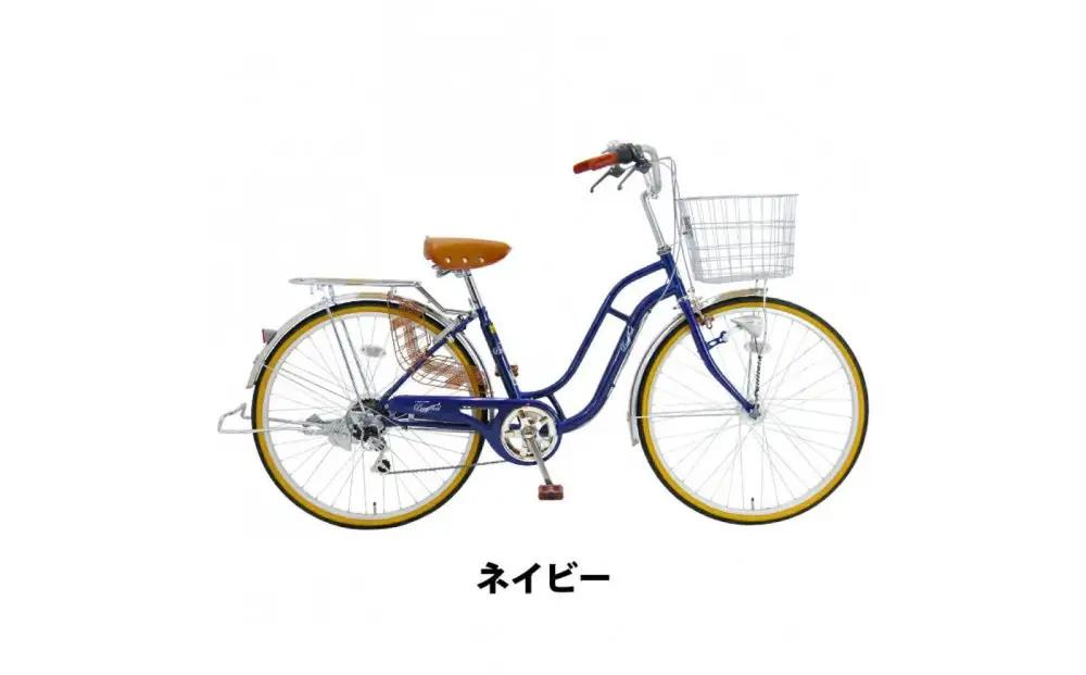 完成品でお届け!  自転車 Pony-tail 24インチ 通勤 通学 【ネイビー】 おしゃれ レトロ シマノ6段変速 オートライト 低床フレーム 安全基準BAA適合車 ポニーテール 大阪府 堺市 完