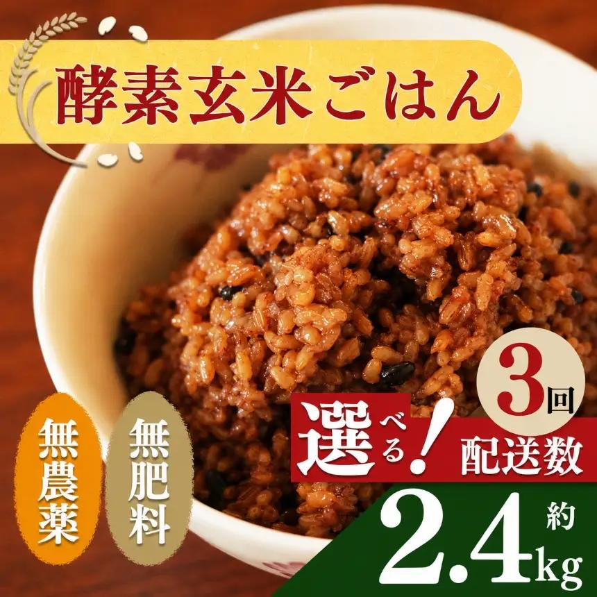 【 定期便 3回 】酵素玄米 ごはん ( 長岡式 ) 約 2.4kg | 酵素玄米 長岡式 オーガニックカフェ 奈良県 平群町