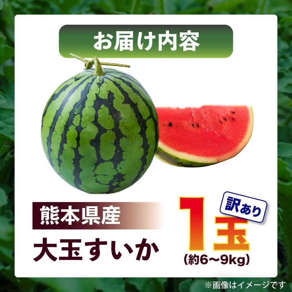 令和8年熊本地震復興支援 先行予約2027年5月下旬より発送 訳あり大玉スイカ1玉約6~9kg数量限定スイカすいか家庭用AYAT007