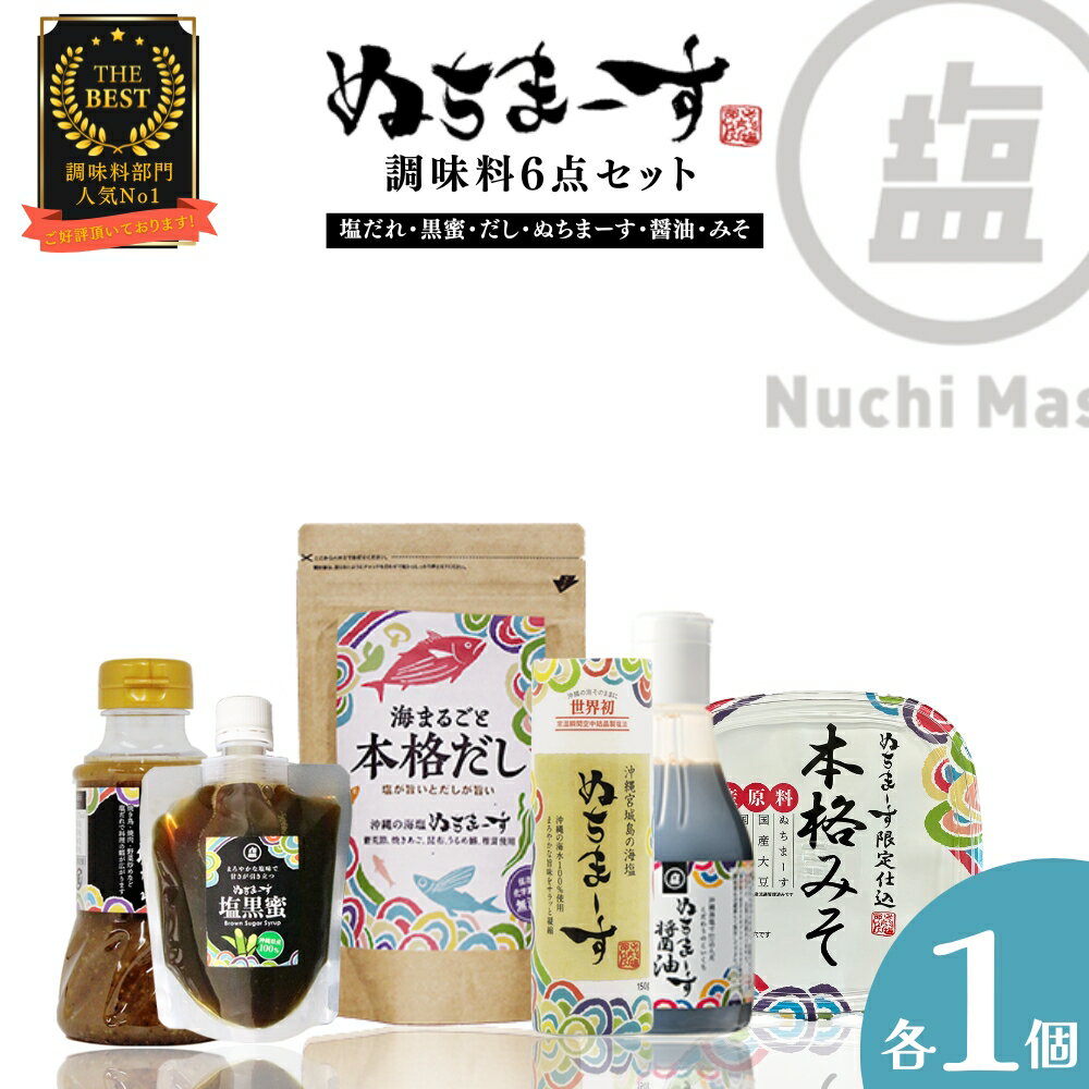 【ふるさと納税】調味料6点セット【ぬちまーす】　味噌　みそ　ぬちまーす　塩　醤油　だし　たれ　塩たれ　黒蜜　塩黒蜜　セット　調味料