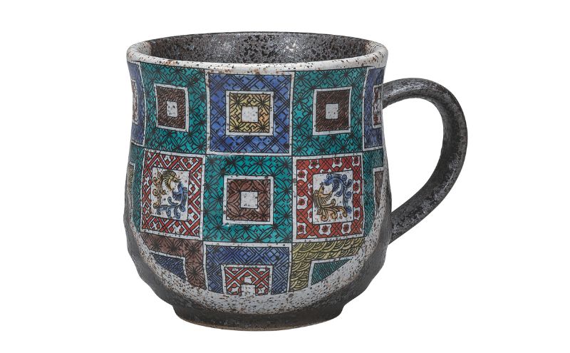 九谷焼 マグカップ・石畳文