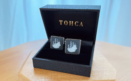 ＜カフス＞ 帆船 ペガサス / ネクタイ カフス スーツ 小物 ギフト 贈り物 / 瀬戸市 / 陶華[BBCD027]