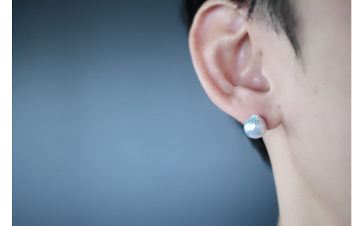 1643　いせしま碧いバロック　ピアス　真珠 K18 ジュエリー ピアス パール アコヤ真珠 バロック