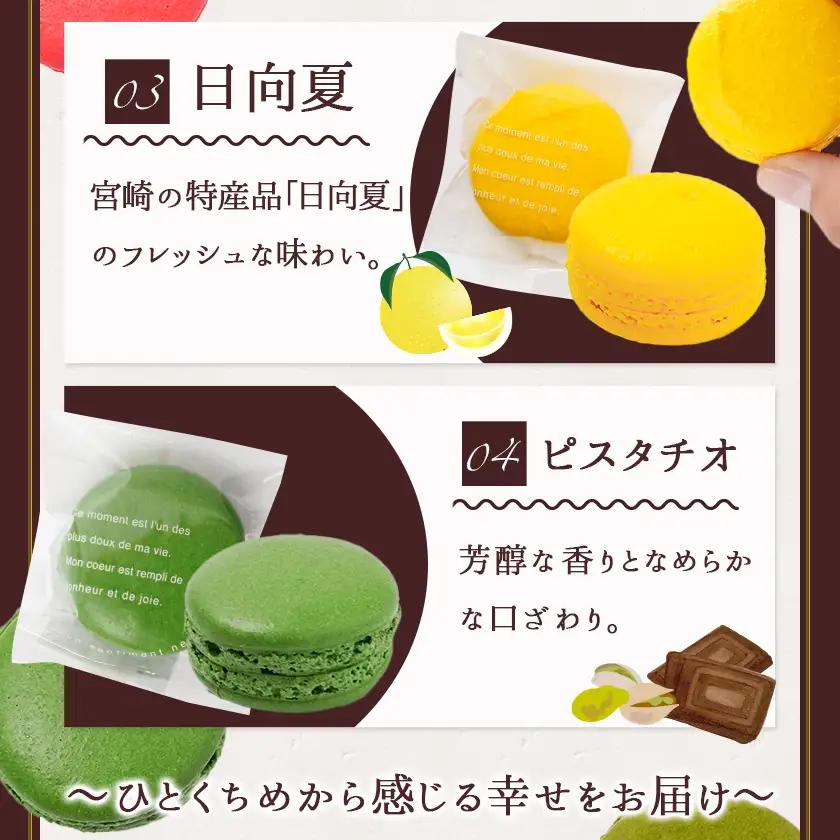 静マカロン ふるさと香る彩りセレクト 6種6個入≪みやこんじょ特急便≫〔LE-C206-Q〕_(都城市) マカロン スイーツ ショコラ いちご 日向夏 ピスタチオ バイオ茶 黒ごま