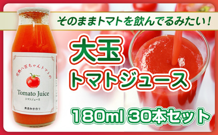 トマトジュース大玉トマト八百ちゃんトマトストレートトマトジュース【180ml×30本】