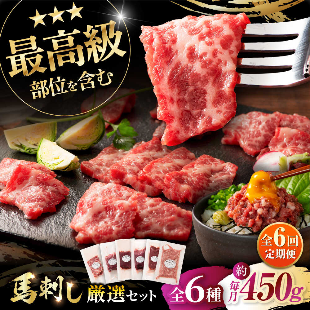 【ふるさと納税】【全6回定期便】「熊本特産」馬刺し専門店厳選の6種セット 3893 / 熊本県 菊陽町 肉 にく 新鮮 お祝 ギフト 贅沢 誕生日 ご褒美 厳選 馬 うま ばさし 【株式会社フジチク】[BHAD073]