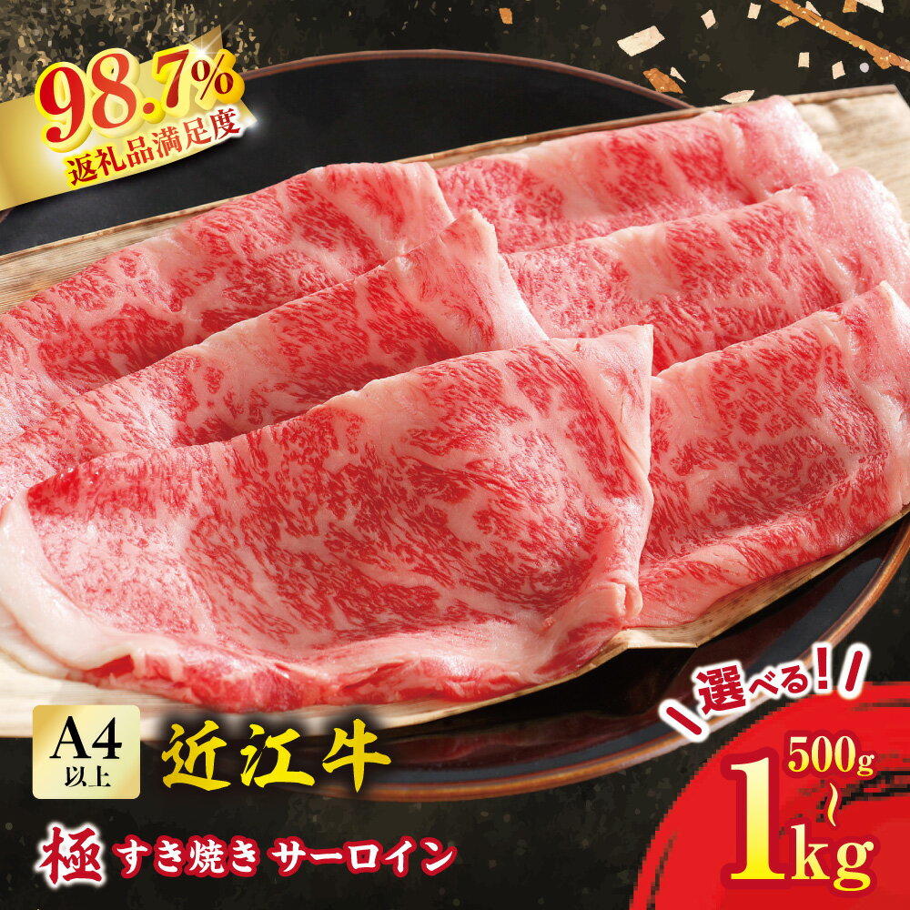 【ふるさと納税】カネ吉山本 近江牛[極]すきやき用サーロイン 選べる 500g / 1kg 4等級以上 牛肉 国産 すき焼き 冷凍 御中元 お中元