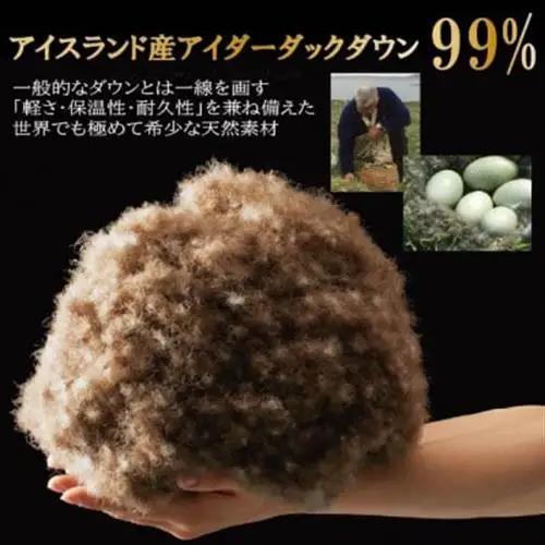 【キングサイズ】　羽毛布団(掛けカバー付)　アイスランド産アイダーダックダウン　99%【1732501】