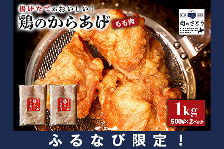 【ふるなび限定】【揚げるタイプ】鶏のからあげ もも1.0kg（500g×2パック）【35184】