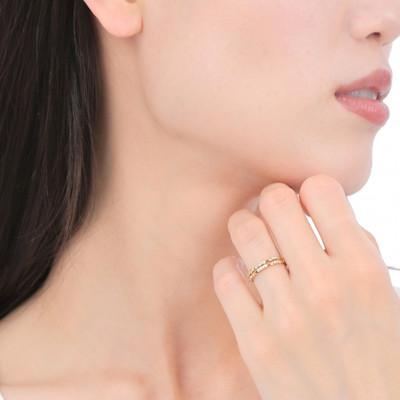 ふるさと納税 大月市 K18 バンブーダイヤリング　0.10CT　R3894DI-Y#11 |  | 03