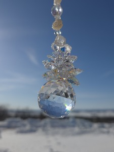 サンキャッチャー（十勝晴れ） 北海道 池田町 いけだワイン城 オリジナル クリスタル インテリア 窓飾り 天然石 クリスタル アクセサリー ギフト