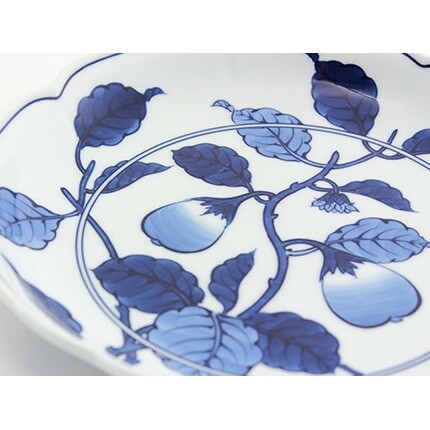 源右衛門窯 源右衛門窯 染付茄子絵 皿 器 食器 盛皿 飾り皿 茄子絵 染付 有田焼 A160-8_イメージ2