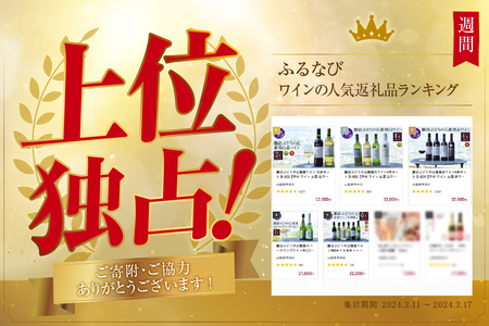 勝沼ぶどうの丘推奨ワイン360ｍｌ６本セット　C-651【甲州 ワイン お酒 白ワイン 赤ワイン 甲州ワイン 日本ワイン お酒 人気 推奨 おまかせ ワイン ハーフボトル ワイン パーティー ワイン 