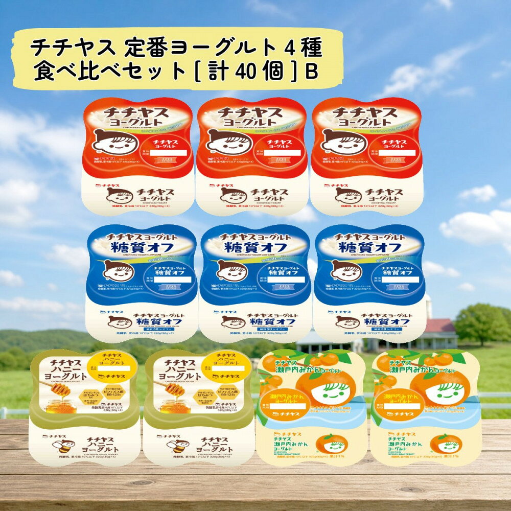 【ふるさと納税】チチヤス 定番ヨーグルト4種食べ比べセット[計40個] B