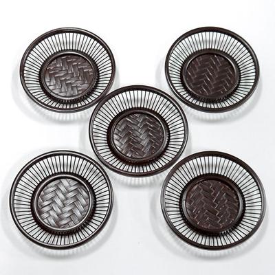 ふるさと納税 静岡市 竹細工 茶托「朝顔」(5枚組)