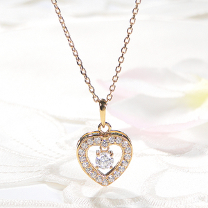 ネックレス K18YG イエローゴールド ダイヤモンド 0.48ct ハート ペンダント 揺れる ラウンドカットダイヤ 18金 ジュエリー【f252-k18yg-r】 ALPAZ138