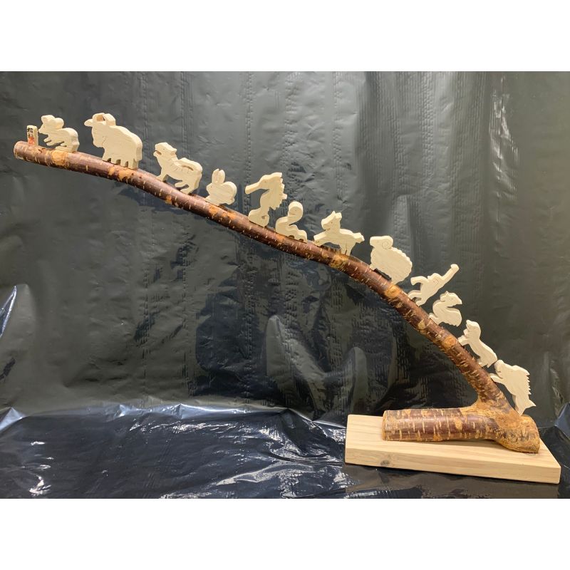 縁起物　十二干支の透かし刻り　飾り　手作り　木工品／道の駅　かつらぎ　干支　木製　かわいい　置物　奈良県　葛城市_イメージ2